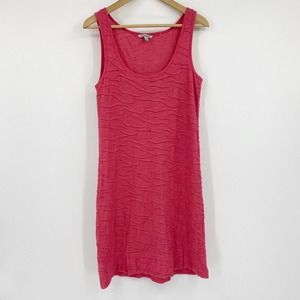 Toad&Co Samba Wave Tank Dress Organic Cotton Blend Coral Pink Sz M